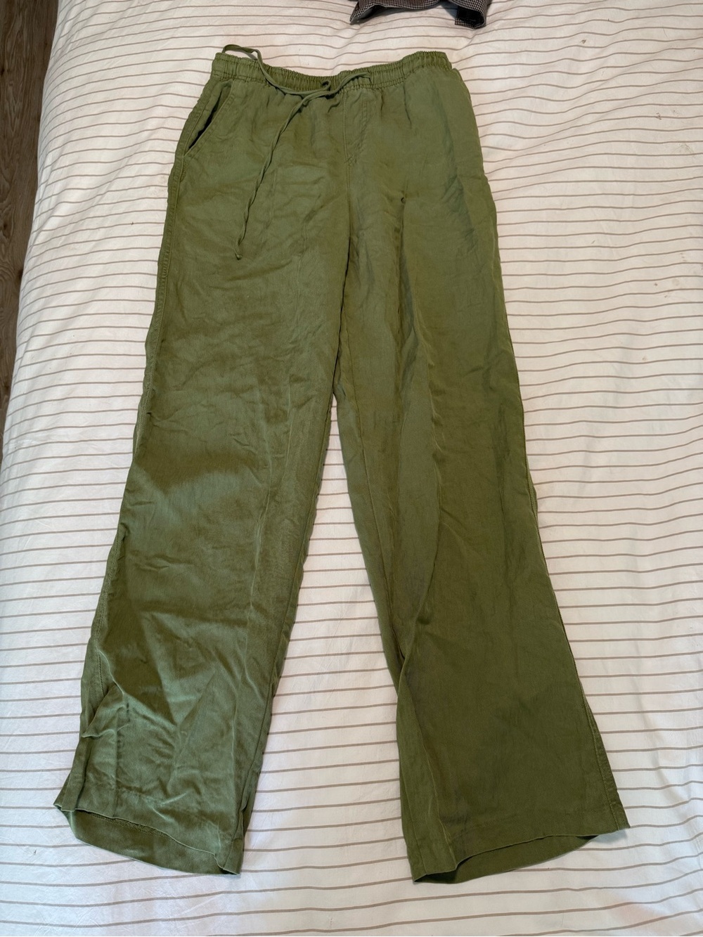 Olive Green Drawstring Pants